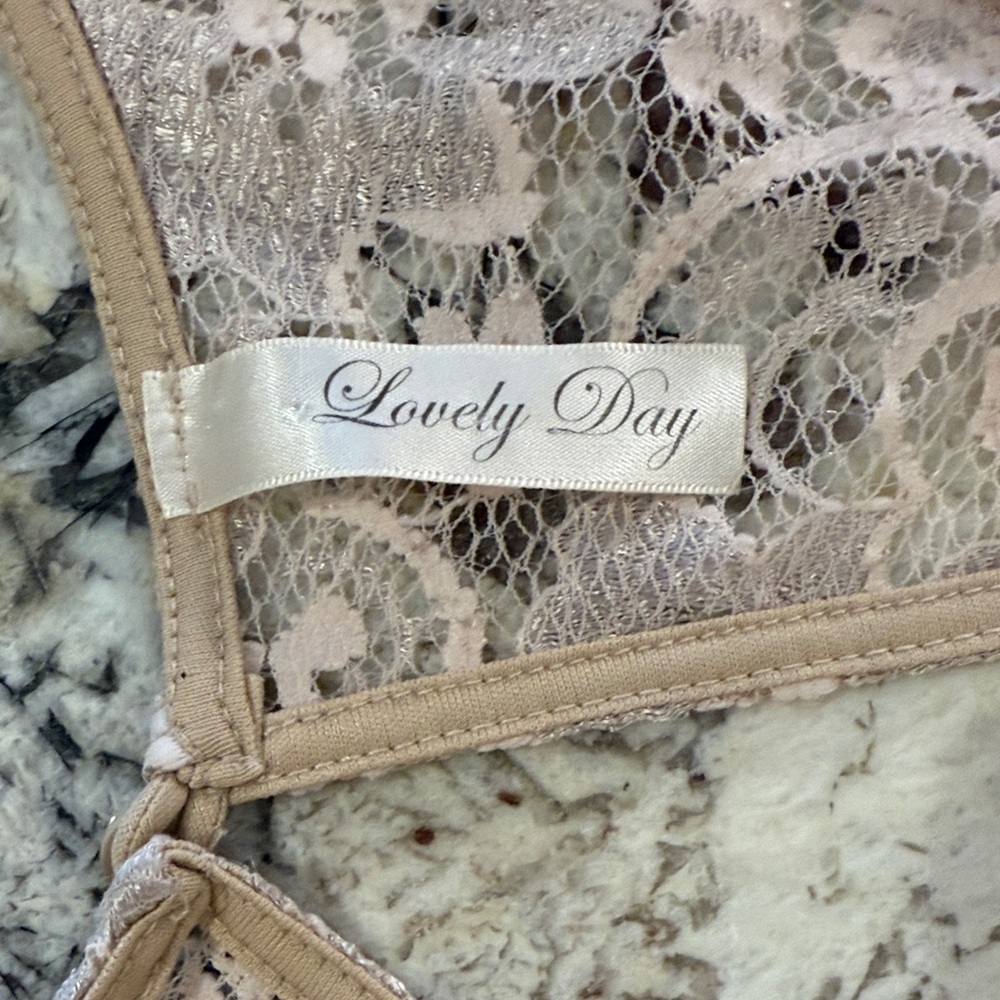 Lovely Day Lace Peplum Mini Dress in Cream - Picture 7 of 7
